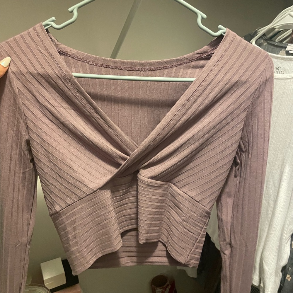mauve wrap top